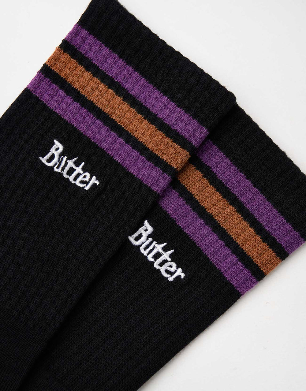 Butter Goods Stripe Crew Socks - Black