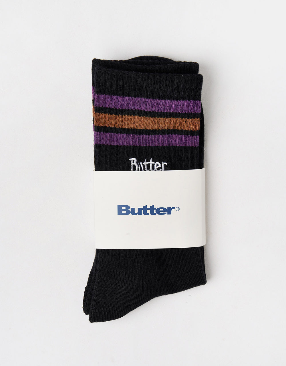 Butter Goods Stripe Crew Socks - Black