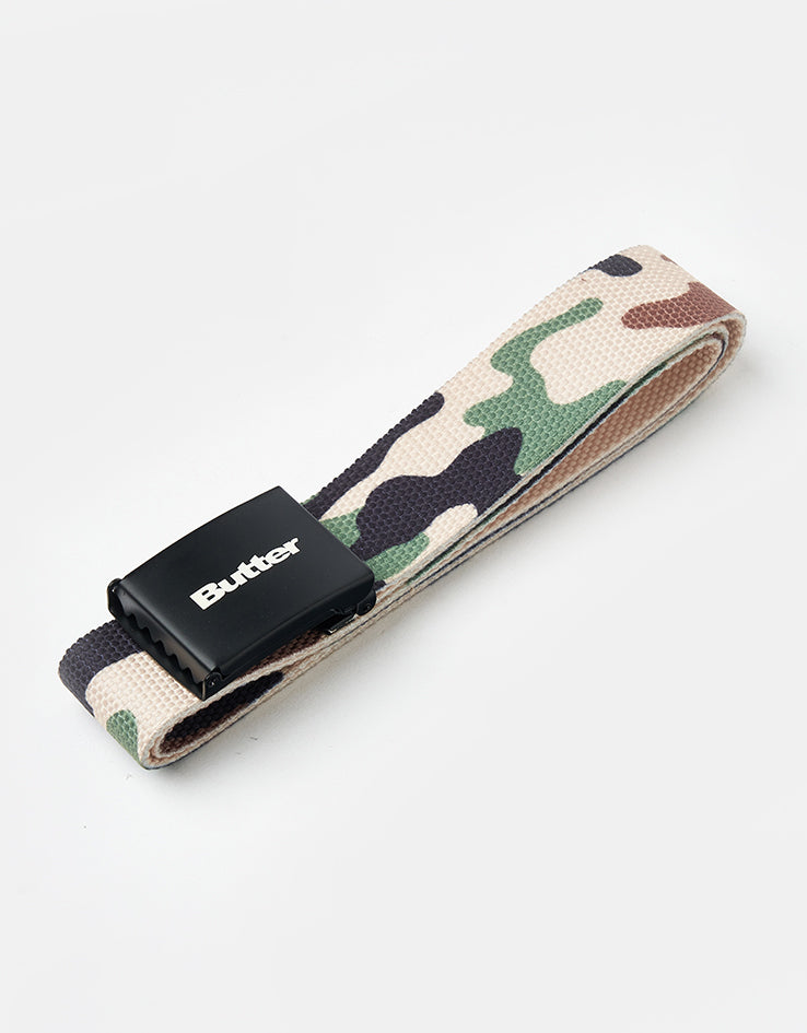 Butter Goods Logo Woven Web Belt - Desert Camo