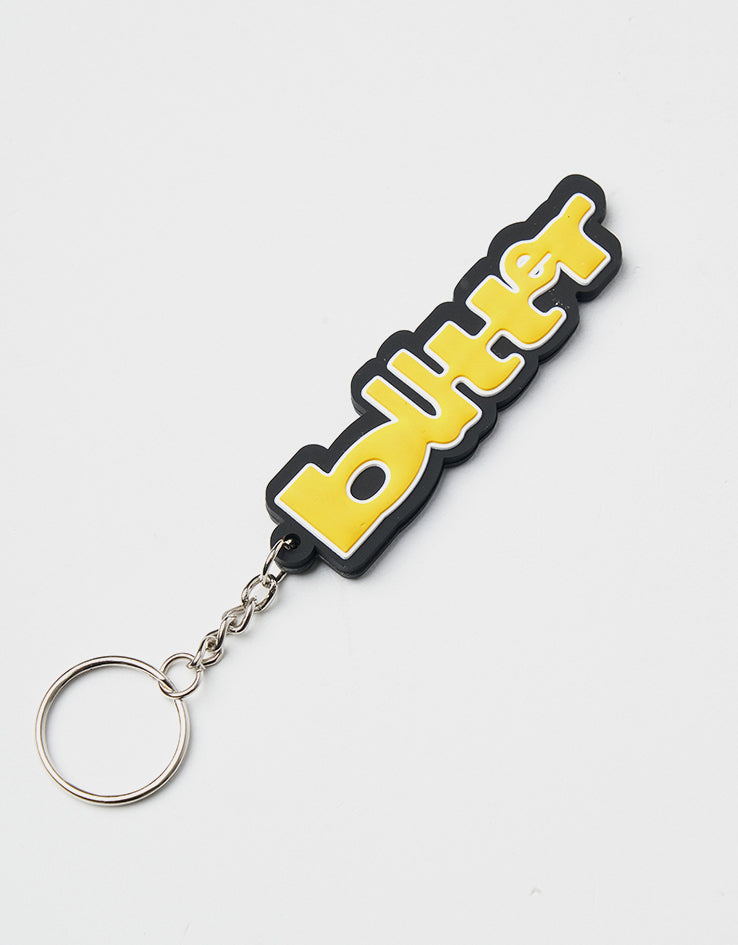 Butter Goods Warped Rubber Keychain - Black/Yellow