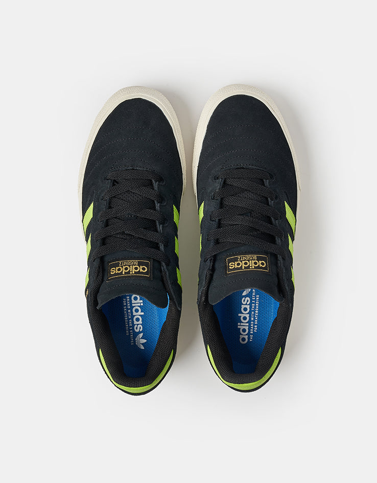 adidas Busenitz Vulc II Skate Shoes - Core Black/Solar Lime/Gold Metallic