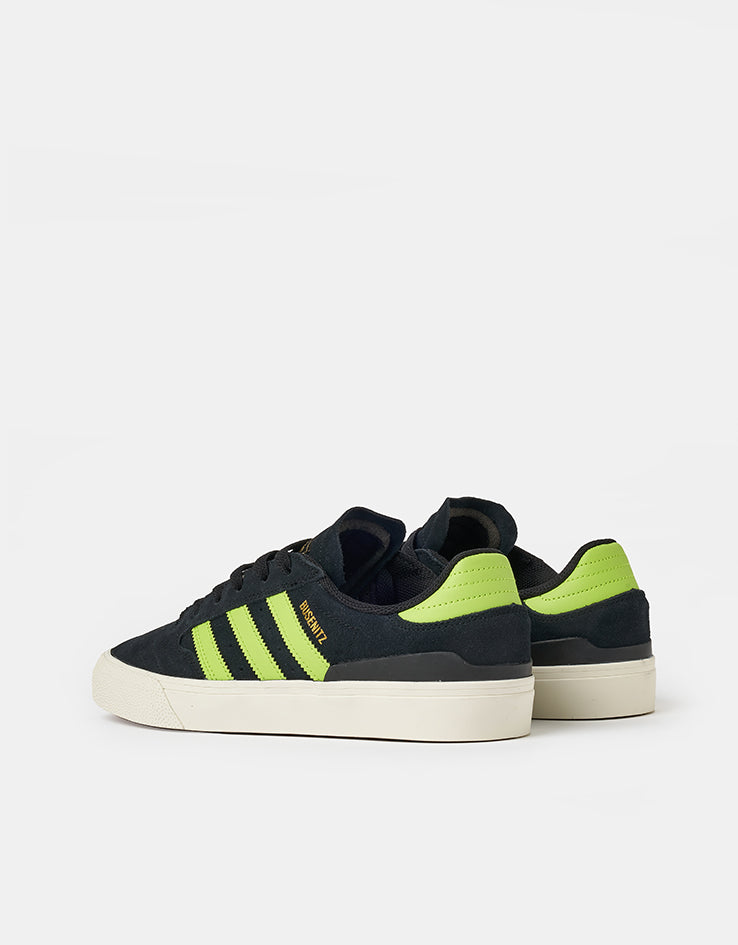 adidas Busenitz Vulc II Skate Shoes - Core Black/Solar Lime/Gold Metallic