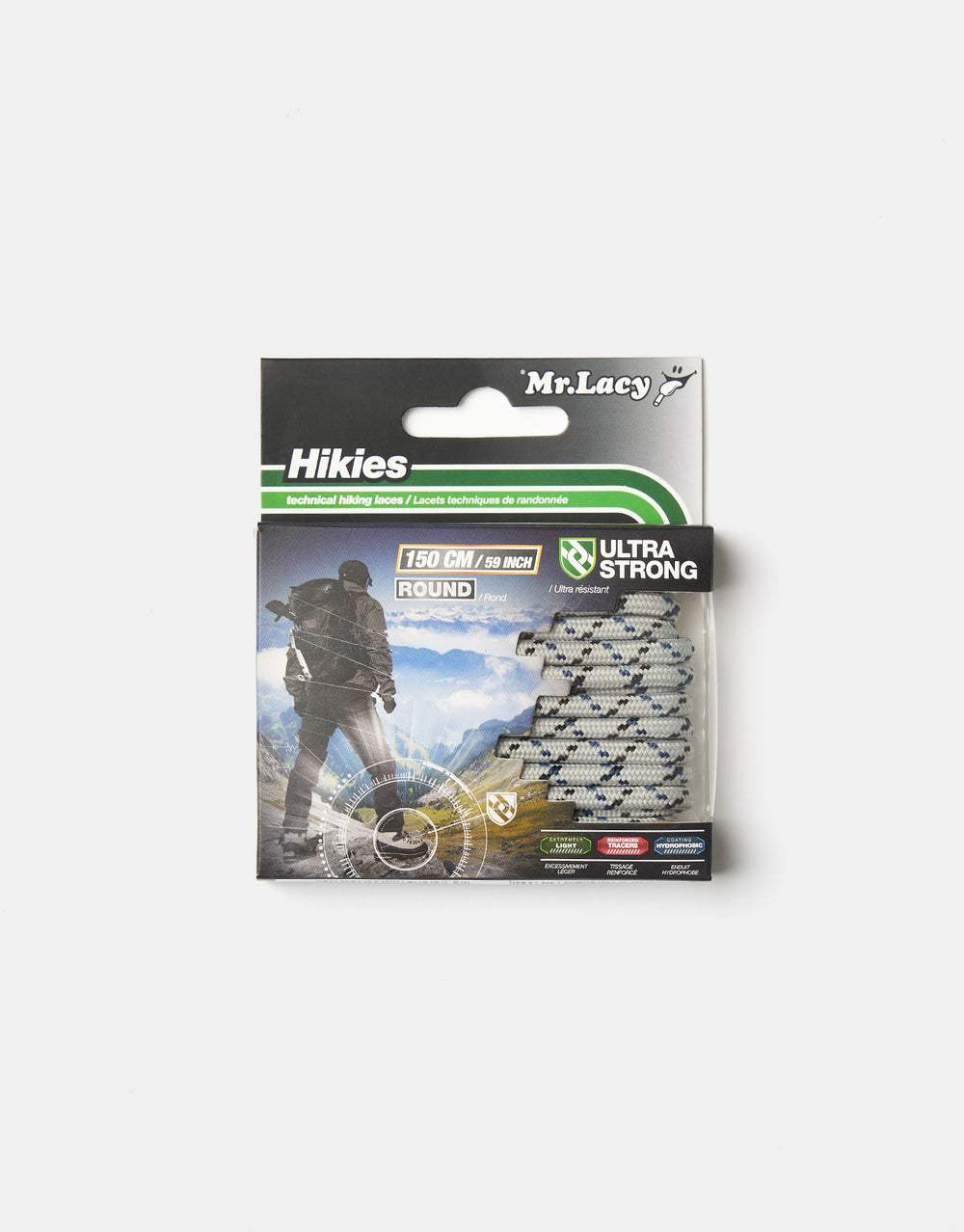 Mr. Lacy Hikies Round Laces - Silver Grey/Black/Blue