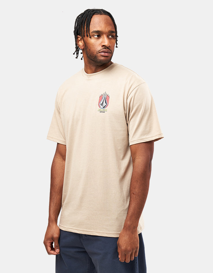 Volcom Draggin Stone T-Shirt - Light Khaki
