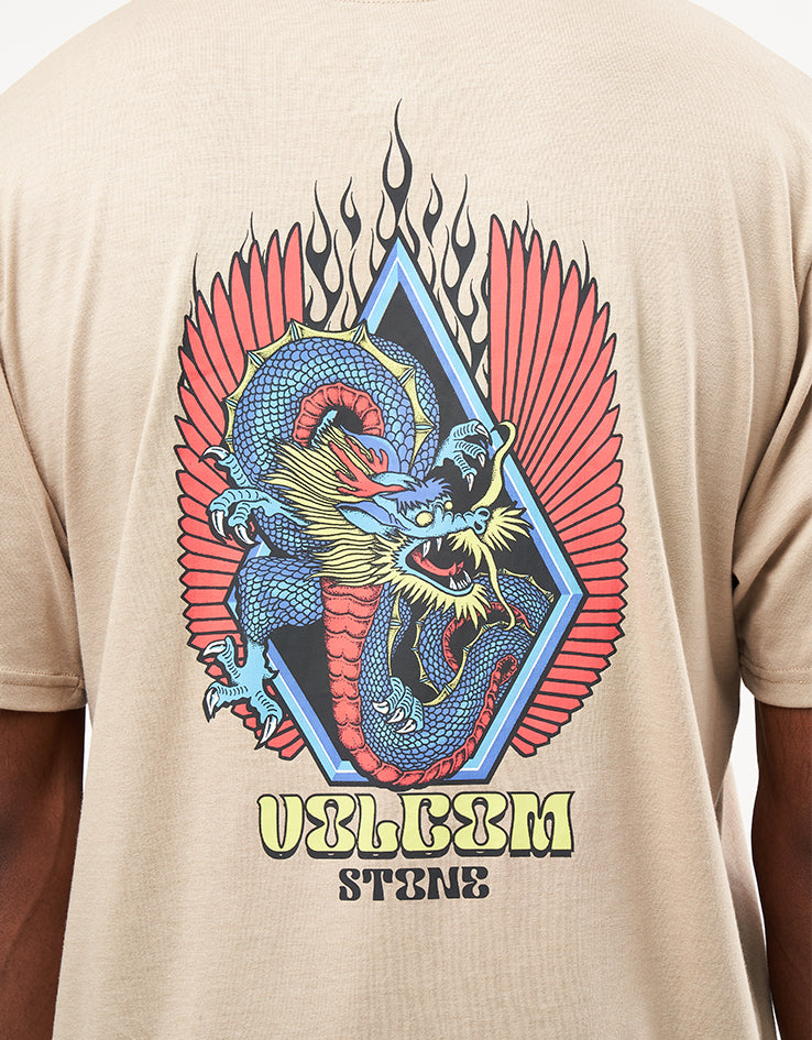Volcom Draggin Stone T-Shirt - Light Khaki