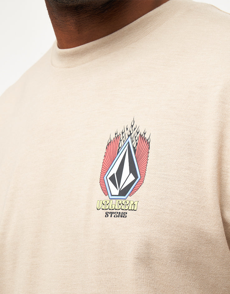 Volcom Draggin Stone T-Shirt - Light Khaki