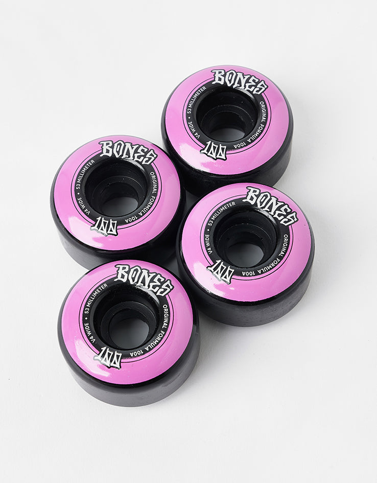 Bones OG Formula V4 Wide 100a BK Skateboard Wheels - 53mm