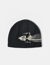 Route One Lizard Recycled Cuffless Beanie - Black/Ivory