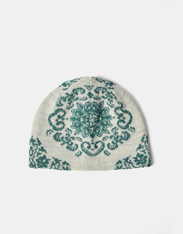 Route One Porcelain Recycled Cuffless Beanie - Ivory/Dark Teal