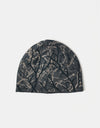 Route One Branch Camo Recycled Cuffless Beanie - Dark Grey