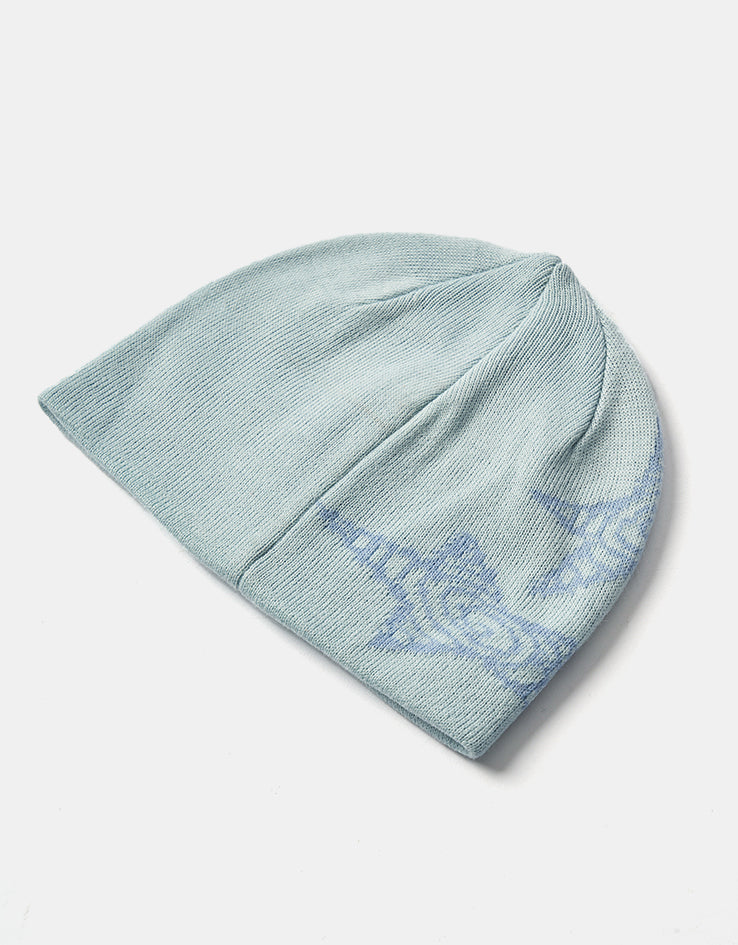 Route One Stars Recycled Cuffless Beanie - Ice Blue