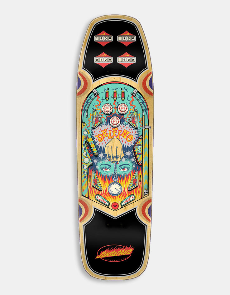 Santa Cruz Delfino Pinball Shaped Skateboard Deck - 9.14"