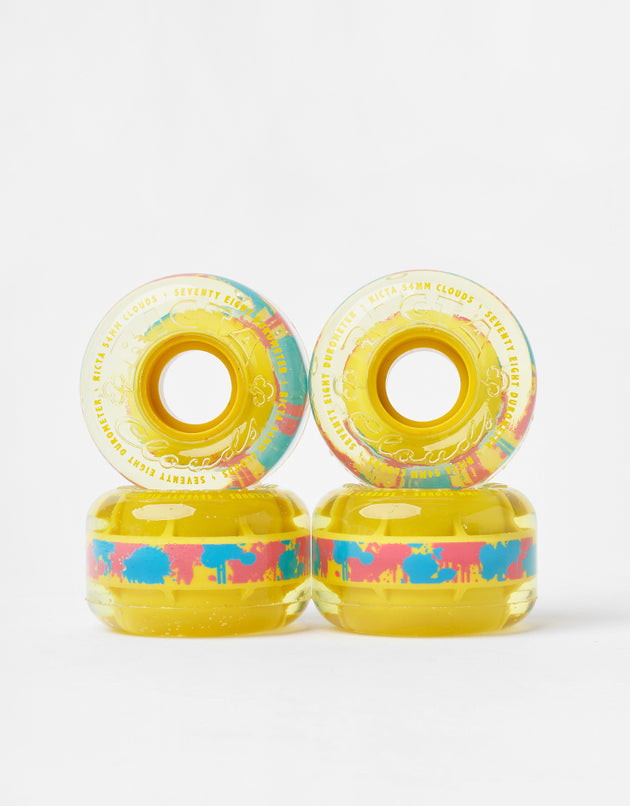 Ricta Clear Splatter Clouds 78a Skateboard Wheels - 54mm
