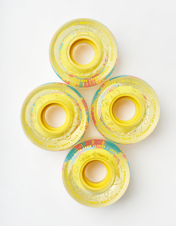 Ricta Clear Splatter Clouds 78a Skateboard Wheels - 54mm