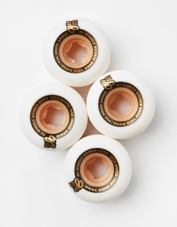 OJ Double Duro Mini Combo 99a/95a Skateboard Wheels - White/Gum