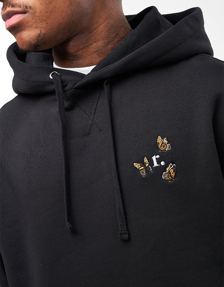 Route One Organic Butterflies Pullover Hoodie - Black