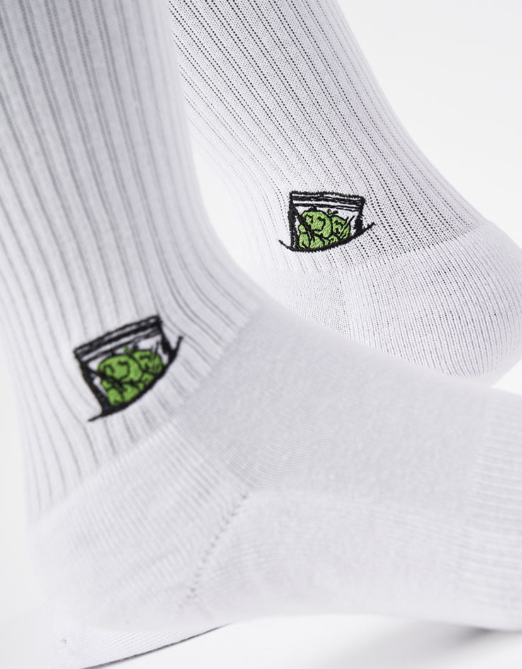Route One Stash Crew Socks - White