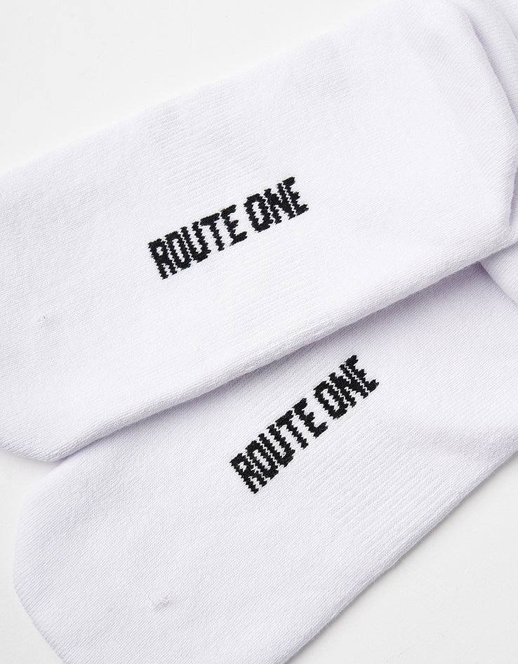 Route One Stash Crew Socks - White