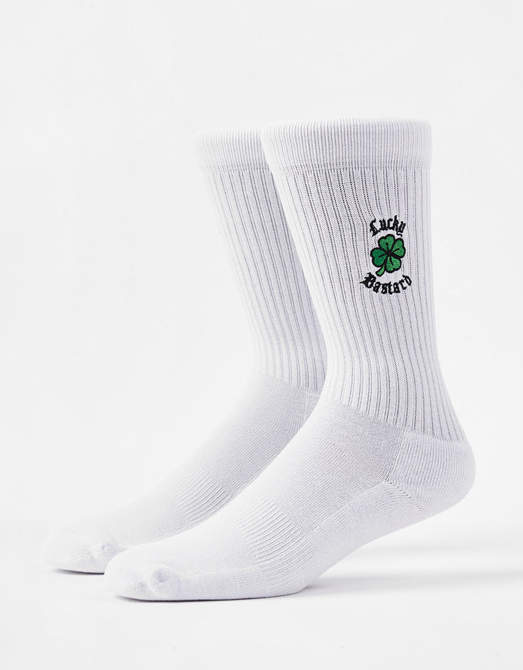Route One Lucky B Crew Socks - White