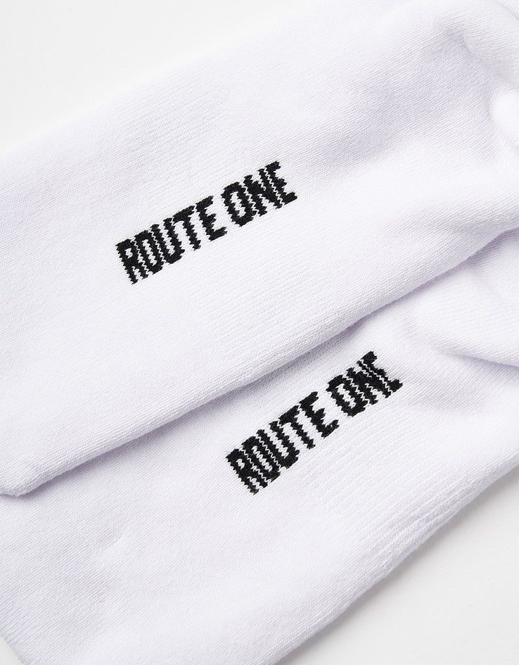 Route One Lucky B Crew Socks - White