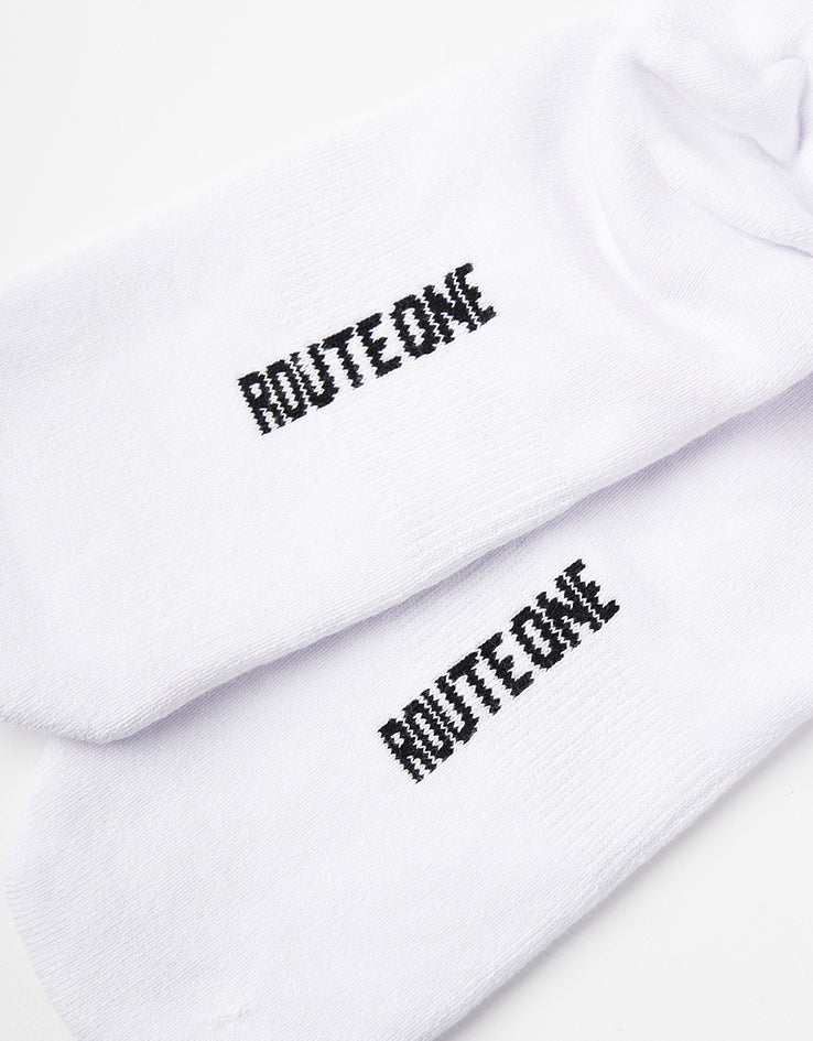 Route One Hot Rod Crew Socks - White
