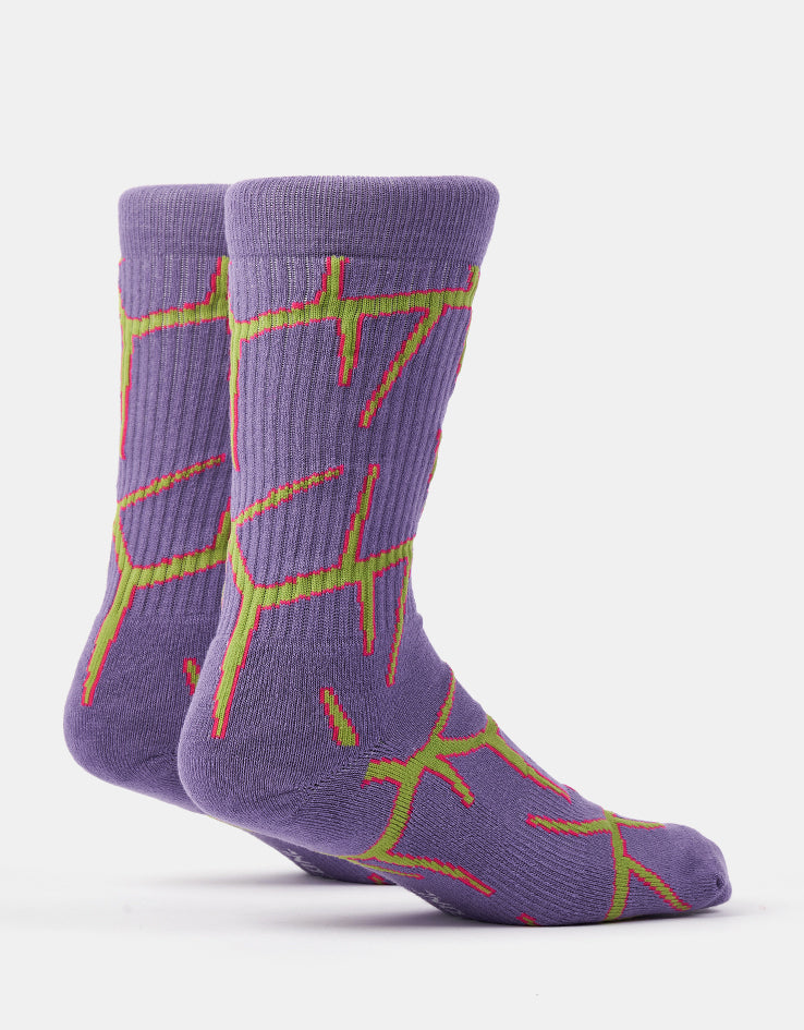 Route One Thorns Crew Socks - Purple
