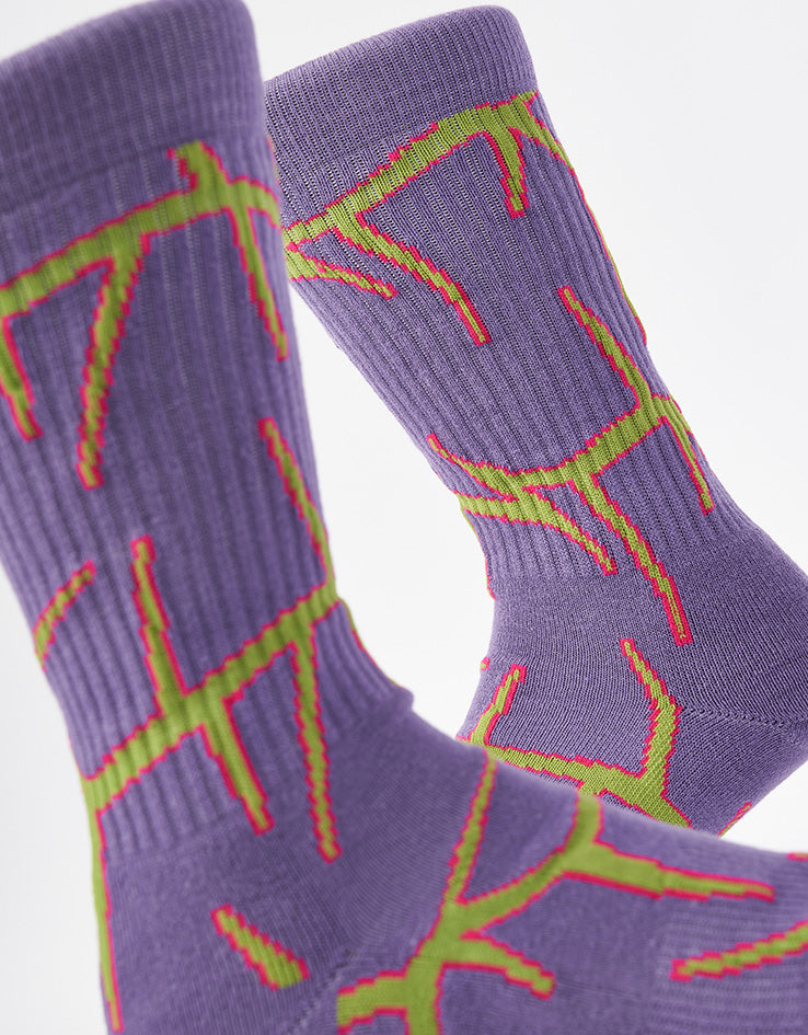 Route One Thorns Crew Socks - Purple