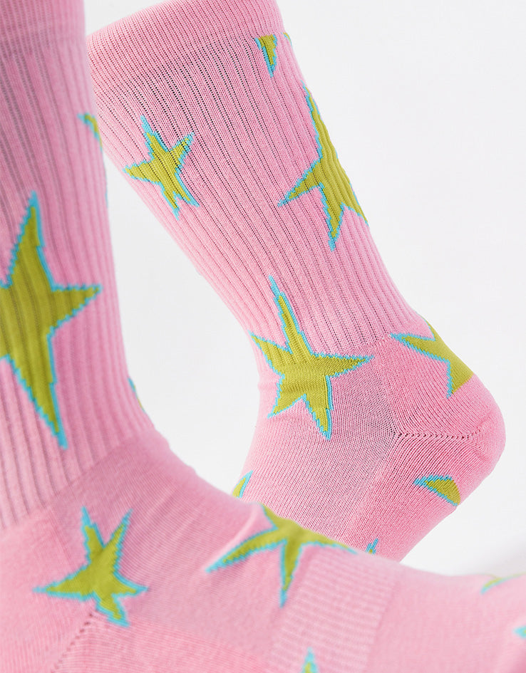 Route One Stars Crew Socks - Pink