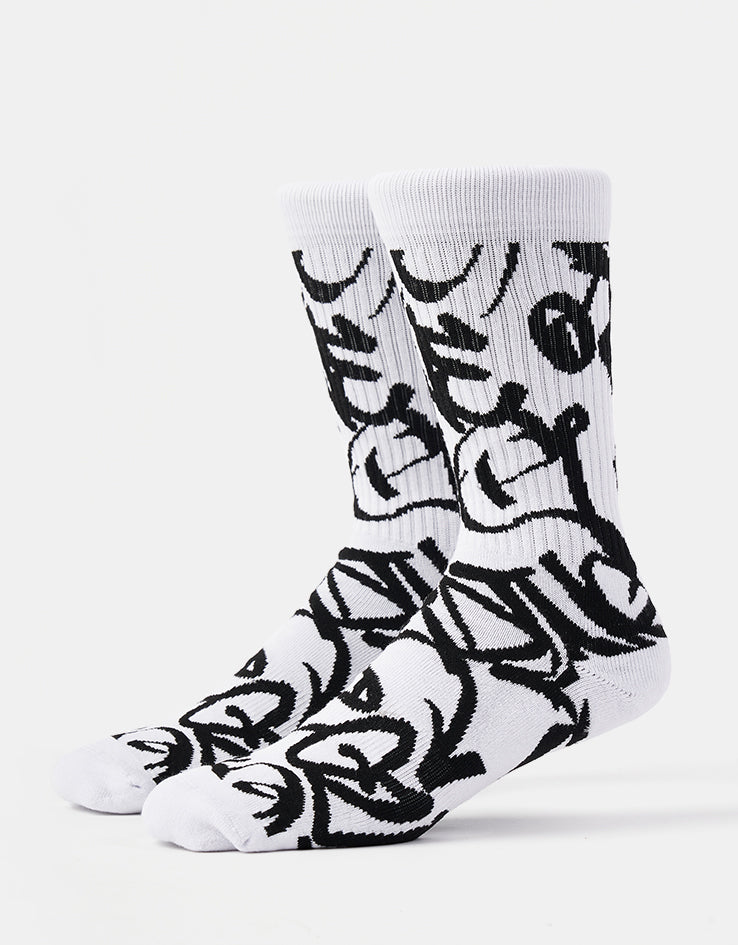 Route One Writers Crew Socks - White