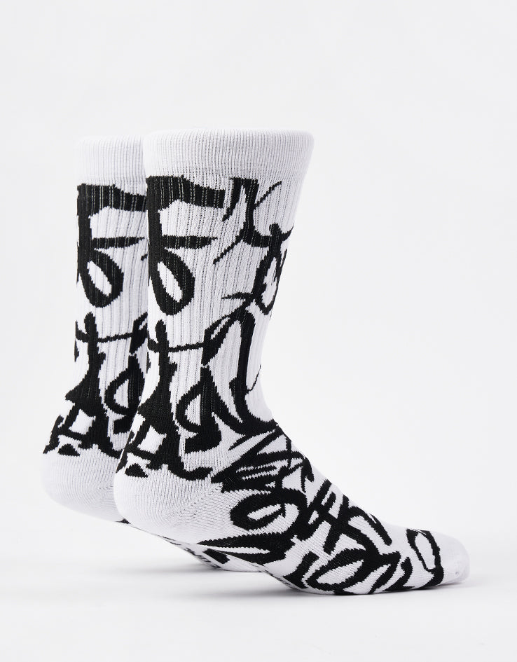 Route One Writers Crew Socks - White