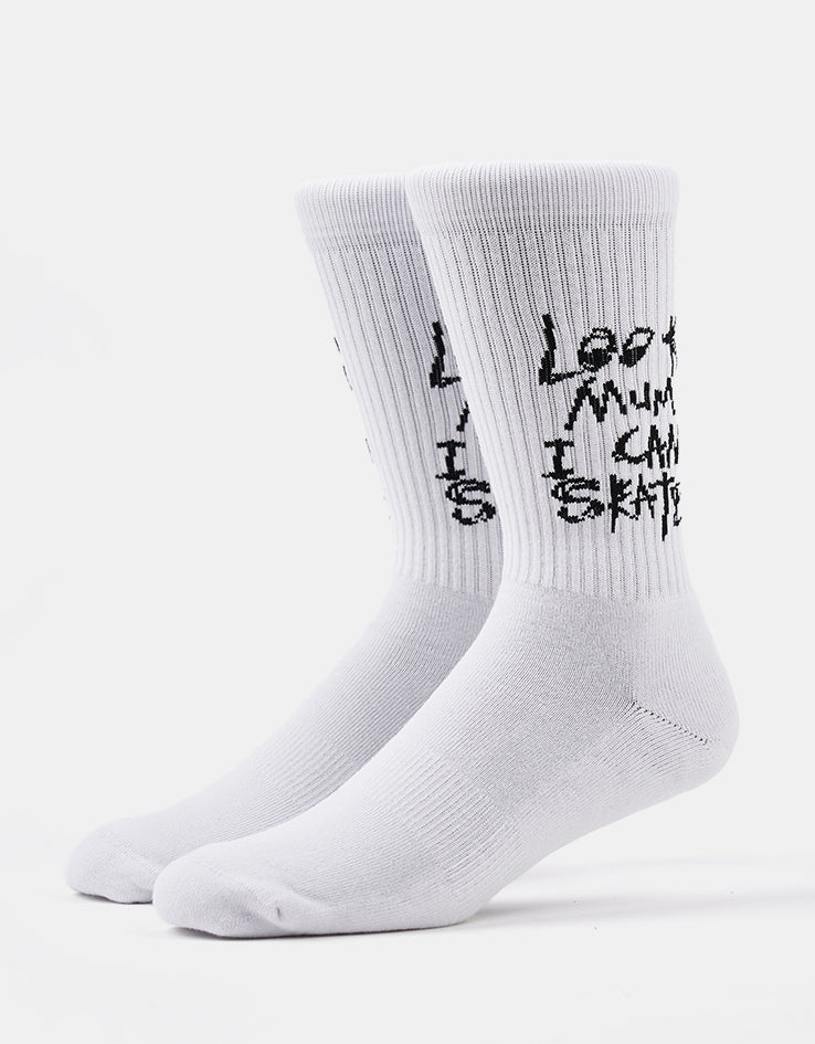 Route One I Can Skate Crew Socks - White