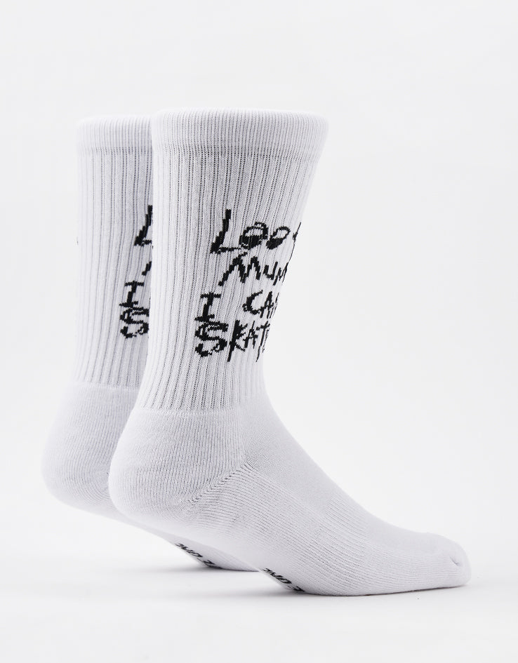 Route One I Can Skate Crew Socks - White