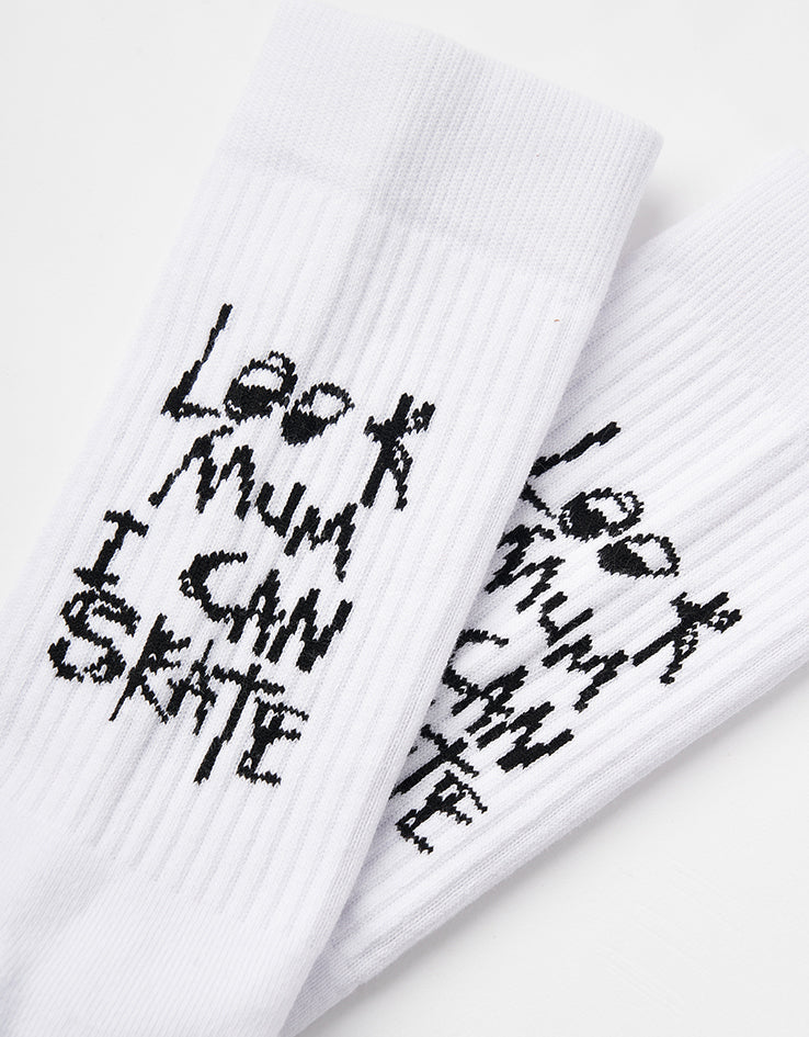 Route One I Can Skate Crew Socks - White
