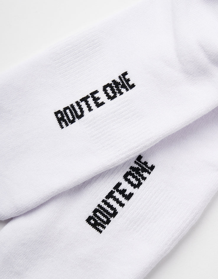 Route One I Can Skate Crew Socks - White
