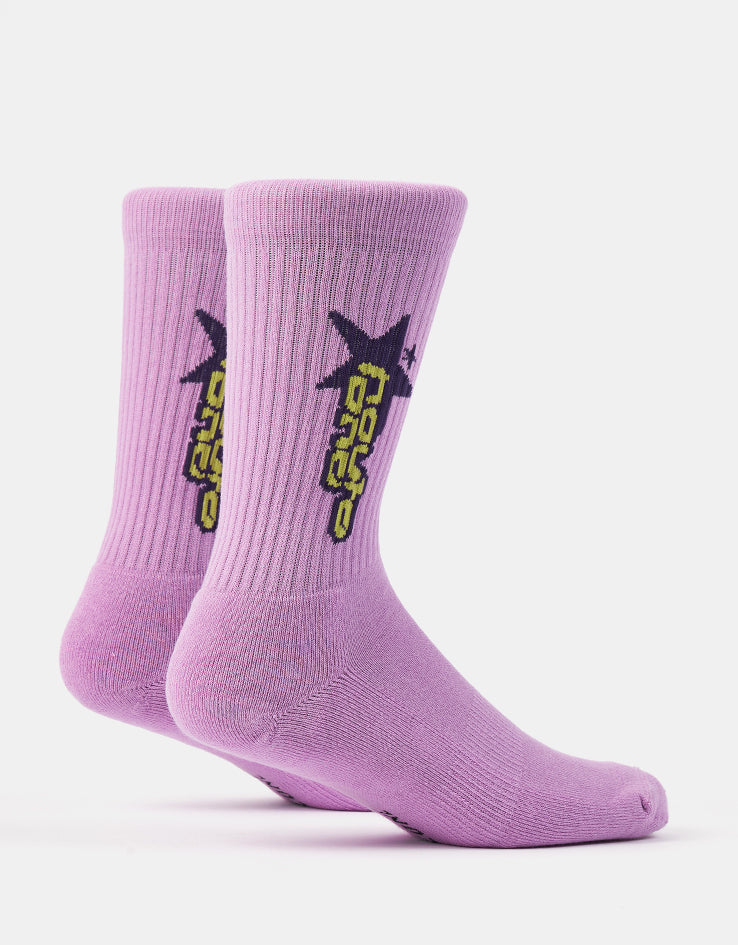 Route One Super Stars Crew Socks - Purple
