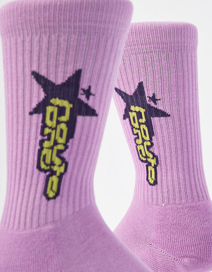 Route One Super Stars Crew Socks - Purple