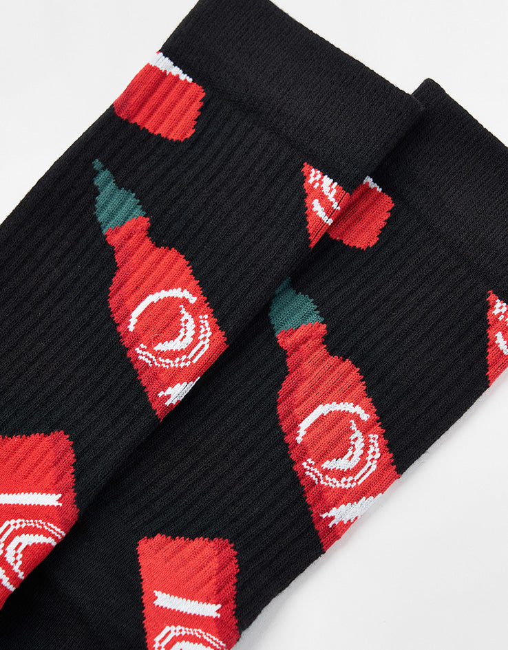 Route One Hot & Spicy Crew Socks - Black
