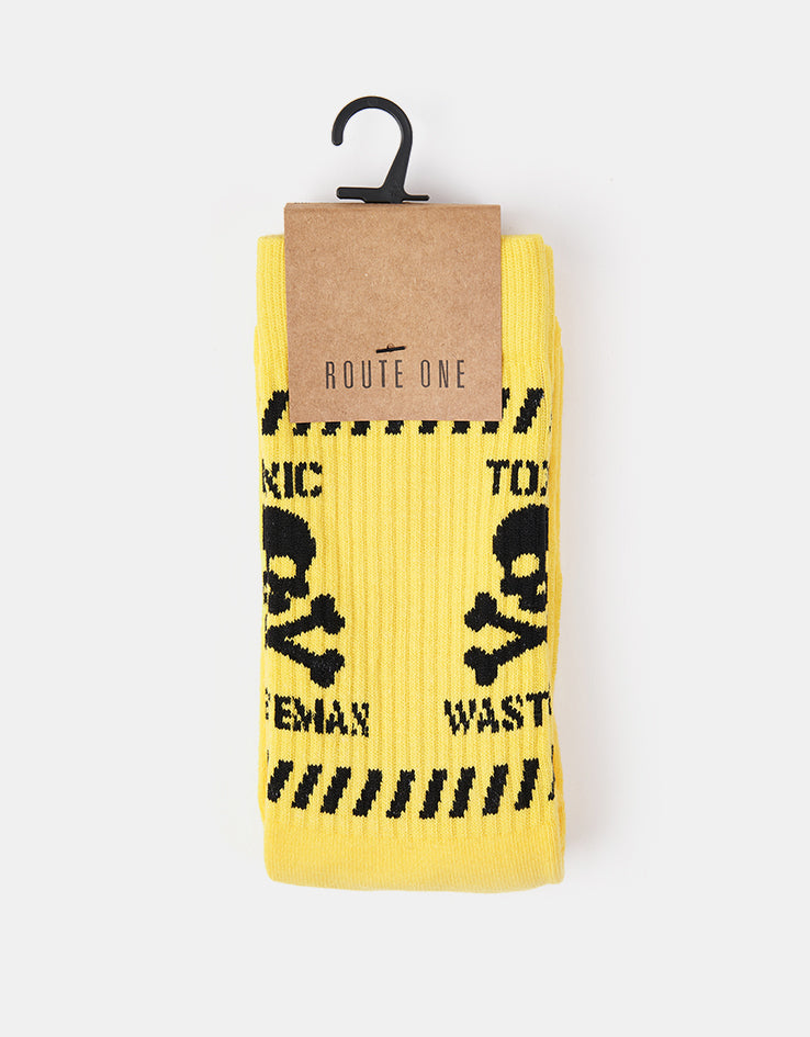 Route One Toxic Wasteman Crew Socks - Yellow