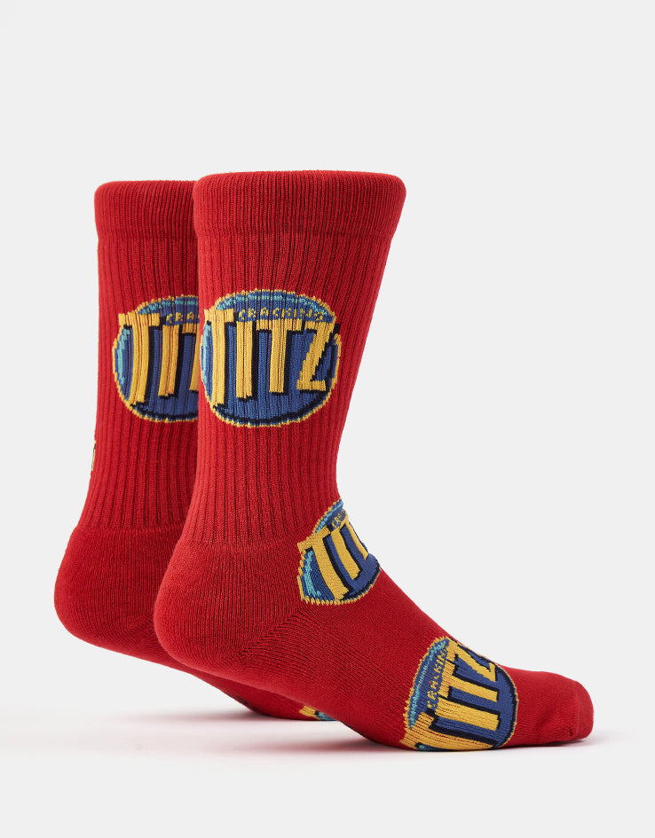 Route One Crackers Crew Socks - Red