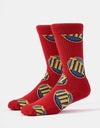 Route One Crackers Crew Socks - Red
