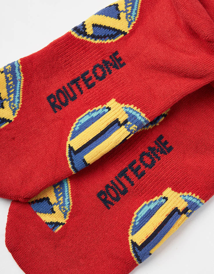 Route One Crackers Crew Socks - Red