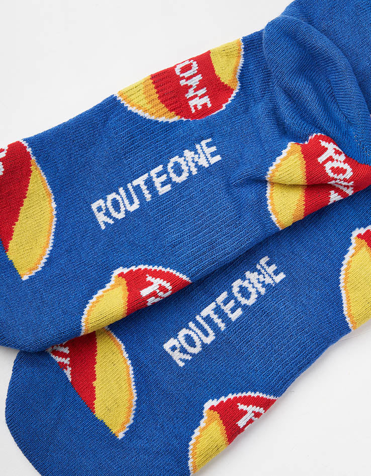 Route One Po-Ta-Toes Crew Socks - Blue
