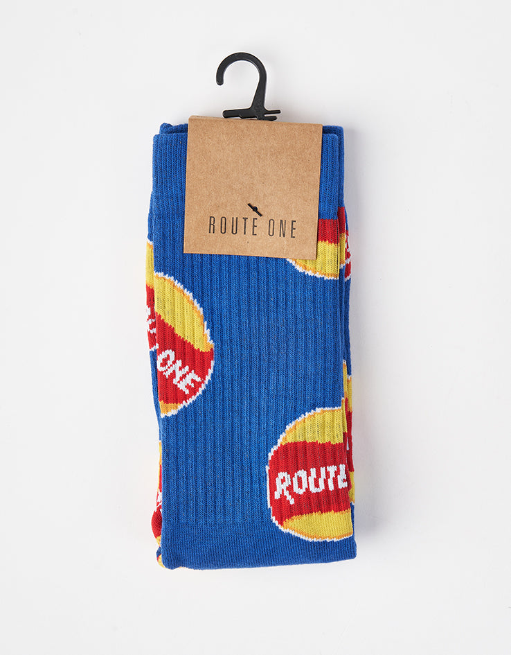 Route One Po-Ta-Toes Crew Socks - Blue