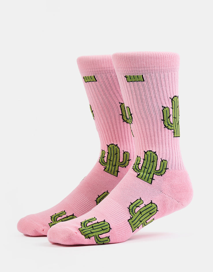Route One Prickly Bush Crew Socks - Pink
