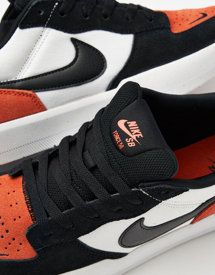 Nike SB Force 58 Skate Shoes - White/Black-Cosmic Clay-White