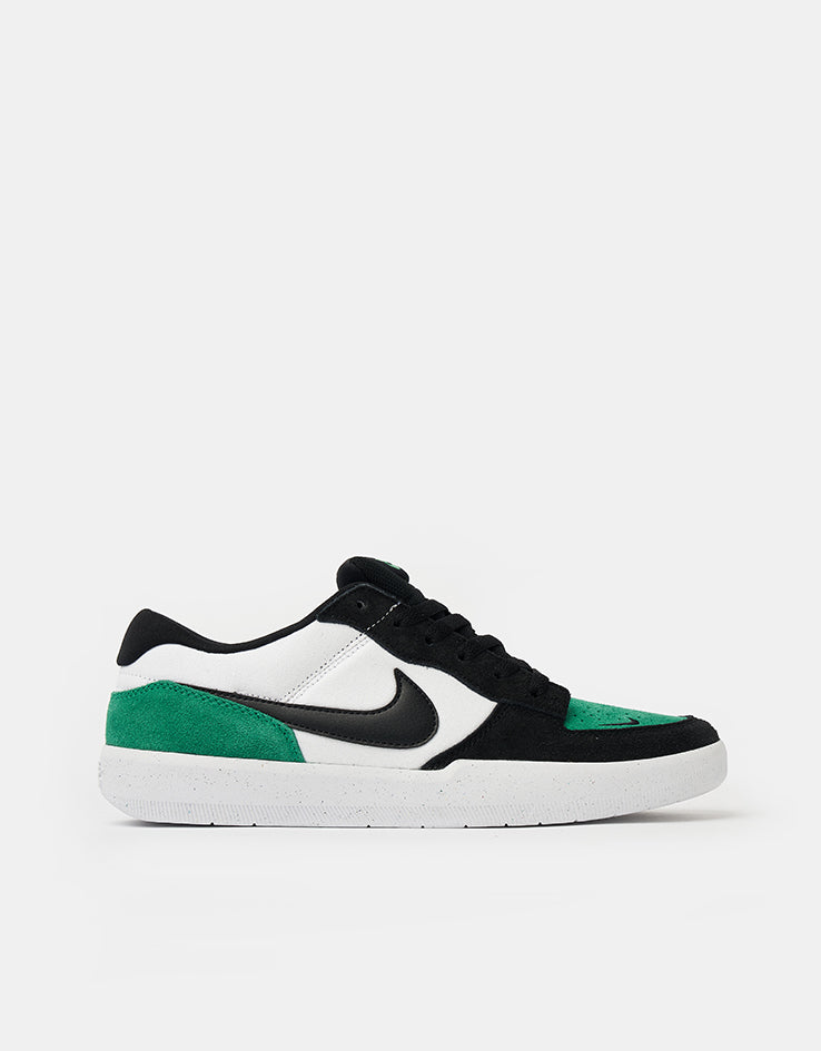 Nike SB Force 58 Skate Shoes - White/Black-Stadium Green-White
