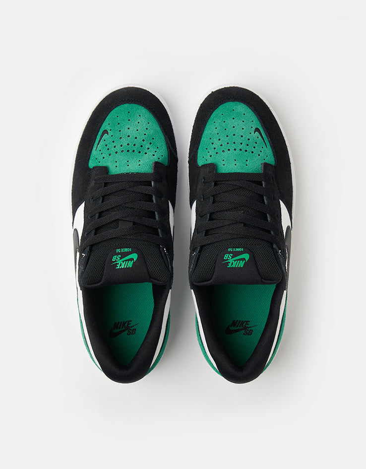 Nike SB Force 58 Skate Shoes - White/Black-Stadium Green-White