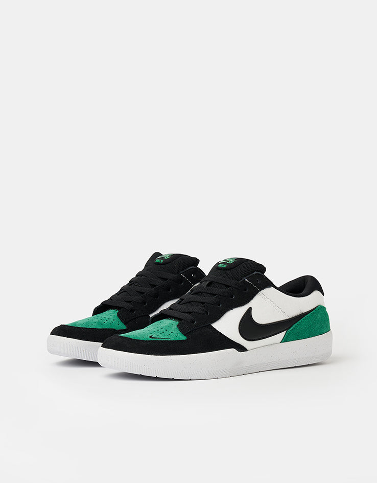Nike SB Force 58 Skate Shoes - White/Black-Stadium Green-White