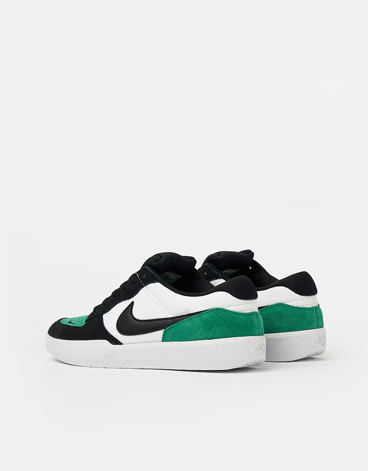 Nike SB Force 58 Skate Shoes - White/Black-Stadium Green-White