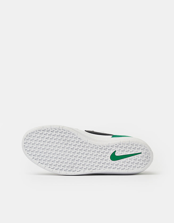Nike SB Force 58 Skate Shoes - White/Black-Stadium Green-White
